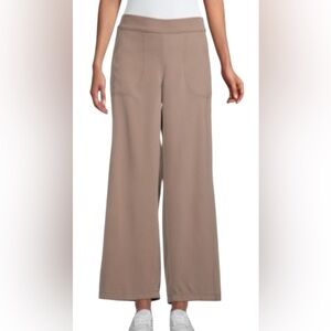 NWT Max Studio Easy On Wide Leg Pants Brown Size Medium Travel Friendly Comfort